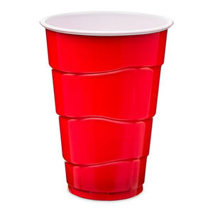 DB 50-Count vasos de fiesta de plástico rojo desechables 18 oz agarre antideslizante duradero y ligero para eventos de té de interior/exterior - Product Image 2