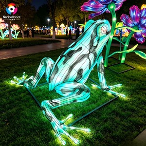 Lanterne grenouille en soie imperméable pour l'extérieur, sculpture lumineuse animale pour la décoration de festival et de jardin - Product Image 1