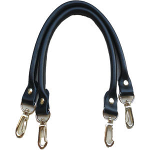 Bolso de cuero de vaca con asa, hebilla colgante, correa para el cinturón, color marrón y negro, 40cm, venta al por mayor - Product Image 1