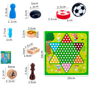 8 Tùy chọn đa chức năng bằng gỗ trò chơi máy tính để bàn bay cờ vua & cờ cho trẻ em - Product Image 6