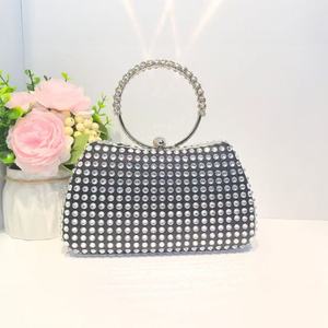 New Unisex Full Diamond Crystal <b>Chains</b> Zipper Closure Waterproof Evening Clutch <b>Handbag</b> with Shoulder Strap 1-1.9L Capacity - Product Image 1