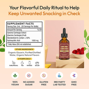 Gocce Liquide di Estratto di Garcinia Cambogia 1000mg Senza Zucchero al Gusto di Lampone e Mango, Prodotte in Cina, per Stimolare il Metabolismo - Product Image 6