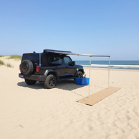 Auvent de toit de véhicule tout-terrain 4x4 robuste, auvent latéral rétractable en ripstop, poteaux renforcés, commande automatique pour SUV