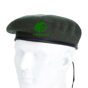 La fabbrica di KANGO produce berretti francesi di colore verde blu navy custom logo cappello traspirante 100 lana verde berretti per uomo - Product Image 6
