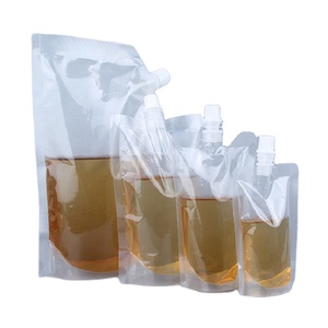 Custom printed doypack juice reusable plastic bags transparent plastic bag