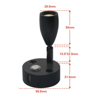 Lampe de lecture 12V LED RV Spot avec port USB et type C Applique murale en aluminium pour RV Camper Lighting Truck Boat Motorhome
