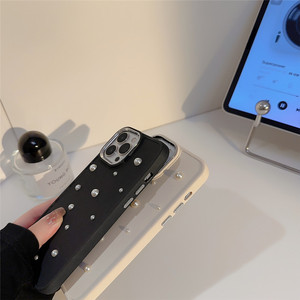 Funda de teléfono Ins Luxury Little Pearl para <span class=keywords><strong>iPhone</strong></span> 16 Pro Max 15 Plus 14 13 12 <span class=keywords><strong>11</strong></span> XR XS funda de silicona suave esmerilada con lente de Metal - Product Image 5