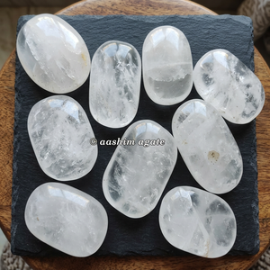 Pierres de paume en quartz cristal transparent en gros, cabochons de pierres précieuses faits à la main avec style Feng Shui, cadeaux d'affaires - Product Image 4