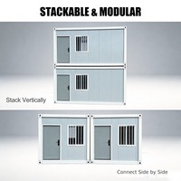 Maison Modulaire Contemporaine en Conteneurs, Cabine Préfabriquée en Panneaux Sandwich d'Acier avec Porte Coulissante en Verre et Fenêtre à Double Vitrage pour Bureau et Salon