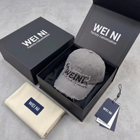 Cappellino da Baseball Vintage Distressed WEINI con Patch Ricamata, Bordo Sfilacciato, Stile Dad Hat, in Cotone Lavato, Visiera Effetto Danneggiato, Casual Streetwear