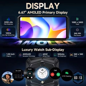 Smartphone 5G robuste Ulefone Armor 29 Ultra 16 Go 1 To Amoled 120 Hz Vision nocturne Lumière LED Double SIM Android 15 - Product Image 3