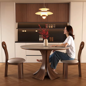 Ensemble table et chaises de salle à manger Yan She, style ancien rétro, en bois massif, meubles pour la maison, pour petit appartement et restaurant - Product Image 4