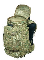 Sac à dos tactique MOLLE 55L kaki Sac de patrouille unisexe étanche à longue portée avec sangles et sacs intérieurs