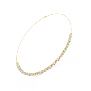 Collier en or de luxe pour femme avec diamant de laboratoire serti clos, bijoux raffinés élégants pour mariage, fiançailles, soirée, usage quotidien et cadeau - Product Image 1