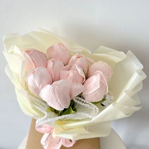 Base de <span class=keywords><strong>beurre</strong></span> de karité de fleur de savon de rose fait à la main de luxe avec texture de pétale véritable pour les fleurs et les plantes décoratives de la fête des mères - Product Image 4