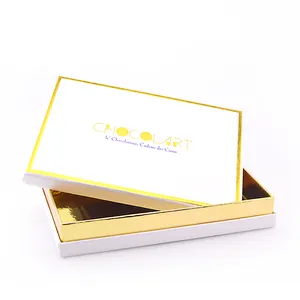 定制豪华闪亮金纸制作用烫印箔金色标志礼品巧克力包装纸盒