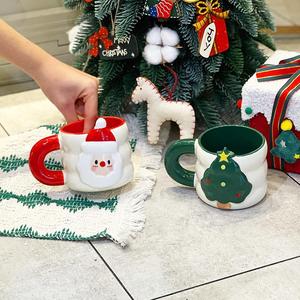 Taza de Café de Cerámica Navideña Festiva, Taza con Diseño de Santa Claus, Muñeco de Nieve y Árbol, Decoración para el Hogar, Regalo, Venta al por Mayor, ODM, MOQ Bajo - Product Image 6
