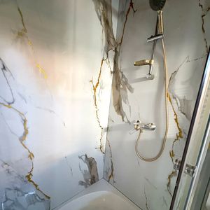 Tấm ốp tường PVC giả đá nhẹ, tấm ốp tường phòng tắm, tấm ốp tường giả đá UV, dễ lắp đặt - Product Image 5