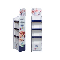 Support d'affichage en carton ondulé pliable sur mesure à 3 niveaux, présentoir de sol pour boissons en carton POP