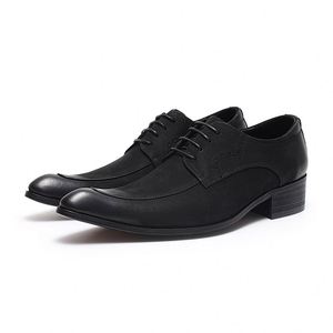 Zapatos Formales de Negocios de Lujo, Zapatos Casuales de Cuero para Hombre, Negros, con Punta en Pico, que Aumentan la Altura, Antideslizantes y Transpirables - Product Image 4