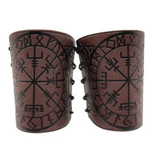 Medieval Viking Bracers Armor Cuff With Lacing Bracers Warrior