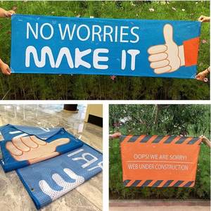 Bannières de clôture en maille de soie imprimées numériques personnalisées pour la course à pied Marathon Sports Games Events Sponsors Publicité Chantier de construction - Product Image 5