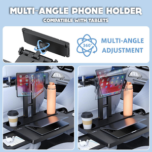 Ultra Stable Car Rear Seat Organizer Tray Foldable Dining and Laptop <b>Table</b> for Travel <b>Adjustable</b> Vehicle Pallet with Integrate - Product Image 6