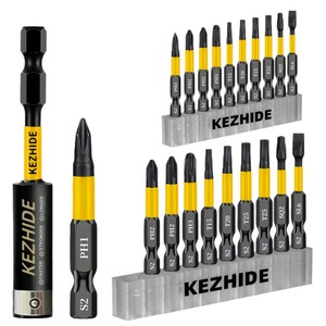 Kezhide Impact Driver <b>Bit</b> Set S2 Steel Phillips <b>Torx</b> Square Flathead Hex Shank 21pc - Product Image 3