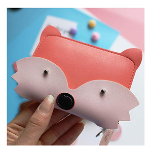 PU leather little red pig coin <b>purse</b>, <b>cute</b> cartoon animal pattern, coin holder, custom gift. - Product Image 3