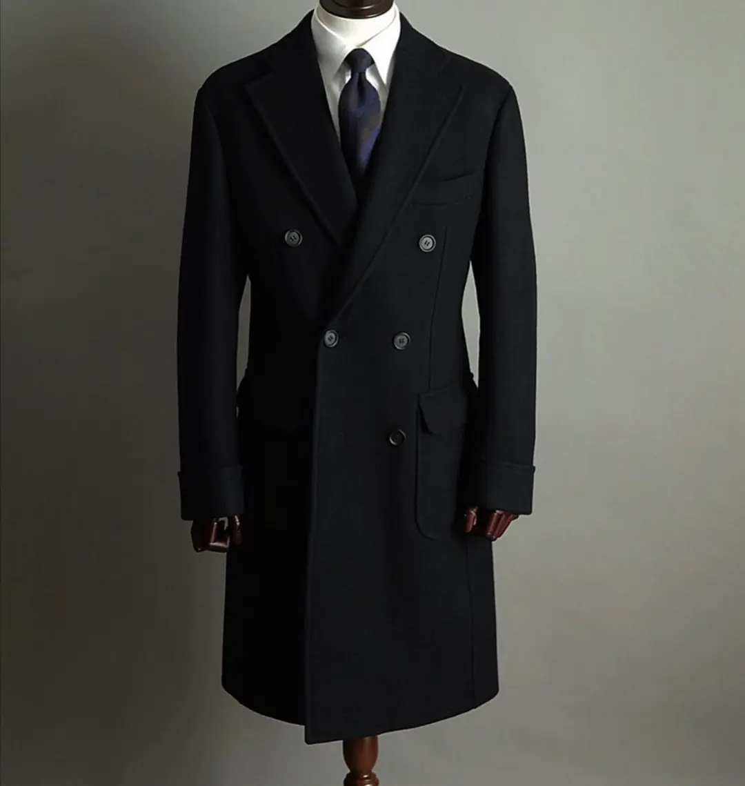 wholesale custom fabrics wool classic black plaid men suit single breasted man overcoat