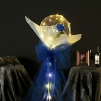 Vente en gros de ballons lumineux LED Bobo Bubble à large ouverture en forme de rose pour Noël, Pâques, Halloween, avec bâtons, ensemble cadeau