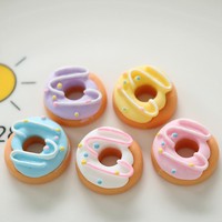 1 Pezzo Mini Donut in Resina Kawaii, Decorazioni Piatte per Scrapbooking, Materiali per Artigianato, Cabochon, Figurine