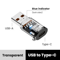 Adaptateur USB-C vers USB magnétique transparent neuf avec affichage numérique, sortie CA, OTG, 120W, protection OVP, ignifuge pour téléphones mobiles