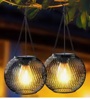 Lampu Gantung LED Tenaga Surya Tahan Air IP65 Gaya Eropa untuk Taman, Teras, Balkon, Villa, Halaman, Dekoratif
