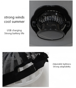 Cappello Parasole Regolabile con Ventilatore Solare, Cappello Rinfrescante in Rete Traspirante con Bordi Larghi/Adatto per Lavori all'Aperto in Estate - Product Image 5