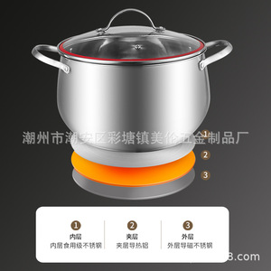 Melenda Stainless Steel <b>Cookware</b> <b>Set</b> 3 Piece Milk Soup Steamer Pot Multi Functional Kitchen Gift <b>Set</b> - Product Image 5