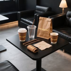 Tazas de café de plástico PET biodegradables, aguanieve transparente y jugo de yogur <span class=keywords><strong>Danone</strong></span> para postre para llevar con tapas de cúpula - Product Image 1