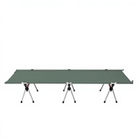 Lit de camping pliable robuste pour l'extérieur, en tissu Oxford, avec cadre en aluminium, capacité de charge de 150 kg, installation rapide