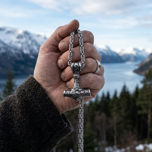 Joyería Norse Heritage al por Mayor, Collar <span class=keywords><strong>de</strong></span> Cadena <span class=keywords><strong>de</strong></span> Rey para Hombre <span class=keywords><strong>de</strong></span> Acero Inoxidable, Colgante <span class=keywords><strong>de</strong></span> Martillo <span class=keywords><strong>de</strong></span> <span class=keywords><strong>Thor</strong></span>, Collar Vikingo - Product Image 5