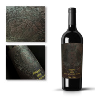 Étiquette de vin en cuir texturé avancé Texture en relief en cuir spécial autocollant en papier personnalisé pour bouteille de vin