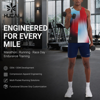 Shorts de compression de course pour hommes OEM, extensibles, 7 poches, en nylon, pour entraînement, fitness, gym, marathon, demi-collants, leggings courts
