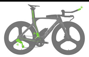 <span class=keywords><strong>Bicicleta</strong></span> Completa de Contrarreloj y Triatlón BXT de Fibra de Carbono con Frenos de Disco, Transmisión Electrónica de 2x12 Velocidades y Ruedas de 3 Radios - Product Image 6