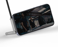Transfer Data Dual Input Paduan Seng Berpatent 360 °   Penyangga Ponsel Lipat Putar 2-in-1 dengan Kabel Pengisian Cepat 240W Teranyam