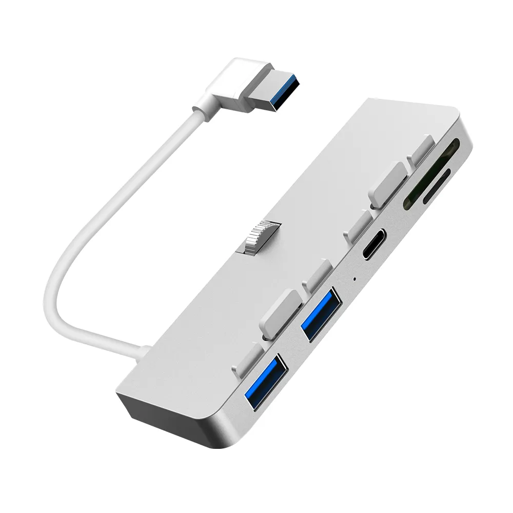 Rocketek ฮับ USB 3.1อะลูมิเนียม,เครื่องอ่านการ์ดความจำคอมโบ5ใน1ฮับ USB 3.0สำหรับคีย์บอร์ดเมาส์ iMac