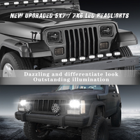 Luces Faros Led De 7 "Para Autos para Jeep Xj 80W 7X6 Faro De haz sellado con Drl Faro Led De 7 pulgadas para camioneta Toyota