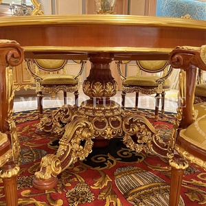 Bàn Ăn Cổ Tròn 6 Người Chạm Khắc Bằng Gỗ Châu Âu - Product Image 4