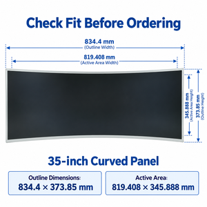 Panel LCD curvo de 35 pulgadas 3440x1440, Panel LCD VA de 35 pulgadas 3440x1440, Panel LCD eDP de 35 pulgadas y 51 pines - Product Image 2