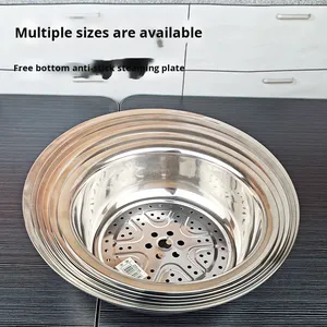 28-40cm thép không gỉ lưu vực món ăn nồi với Gasket, lớn lưu vực món ăn bữa ăn tối súp lưu vực, bát lớn, chất lượng cao trộn bát - Product Image 1