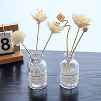 Flacon diffuseur en forme de cône de style nordique, en verre noir et bleu, vase avec de gros bâtons de rotin pour parfum, 200ml