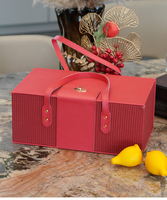 Scatola di Lusso Personalizzata in Pelle PU per Vino Rosso, Confezione Regalo con Nastri per Champagne e Whisky